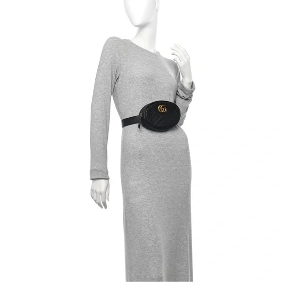 Gucci Marmont Black and Gold Mini Belt Bag - Picture 6 of 6